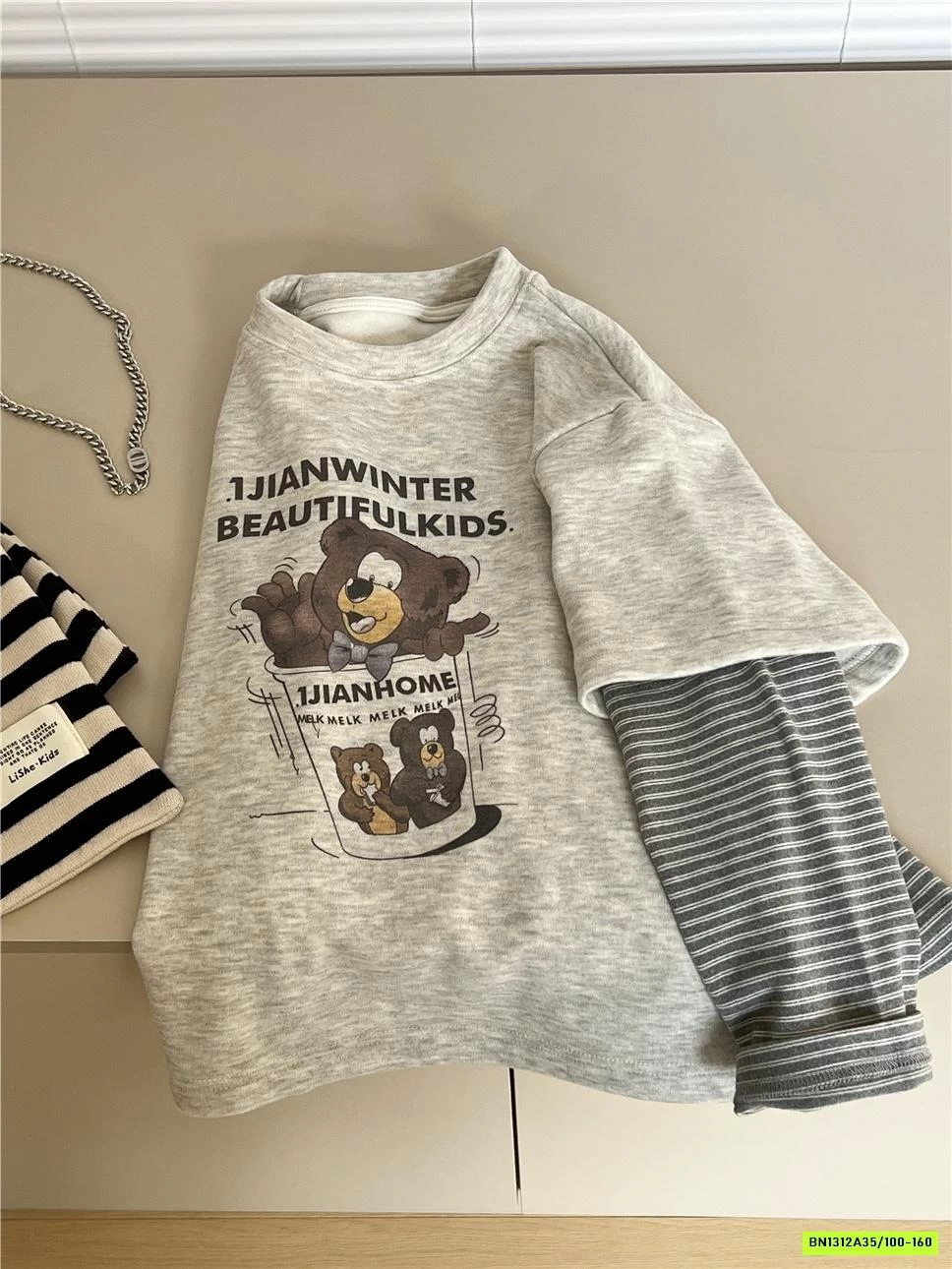 ÁO NỈ LÔNG GẤU GIẢ 2 LỚP SNIDOLS