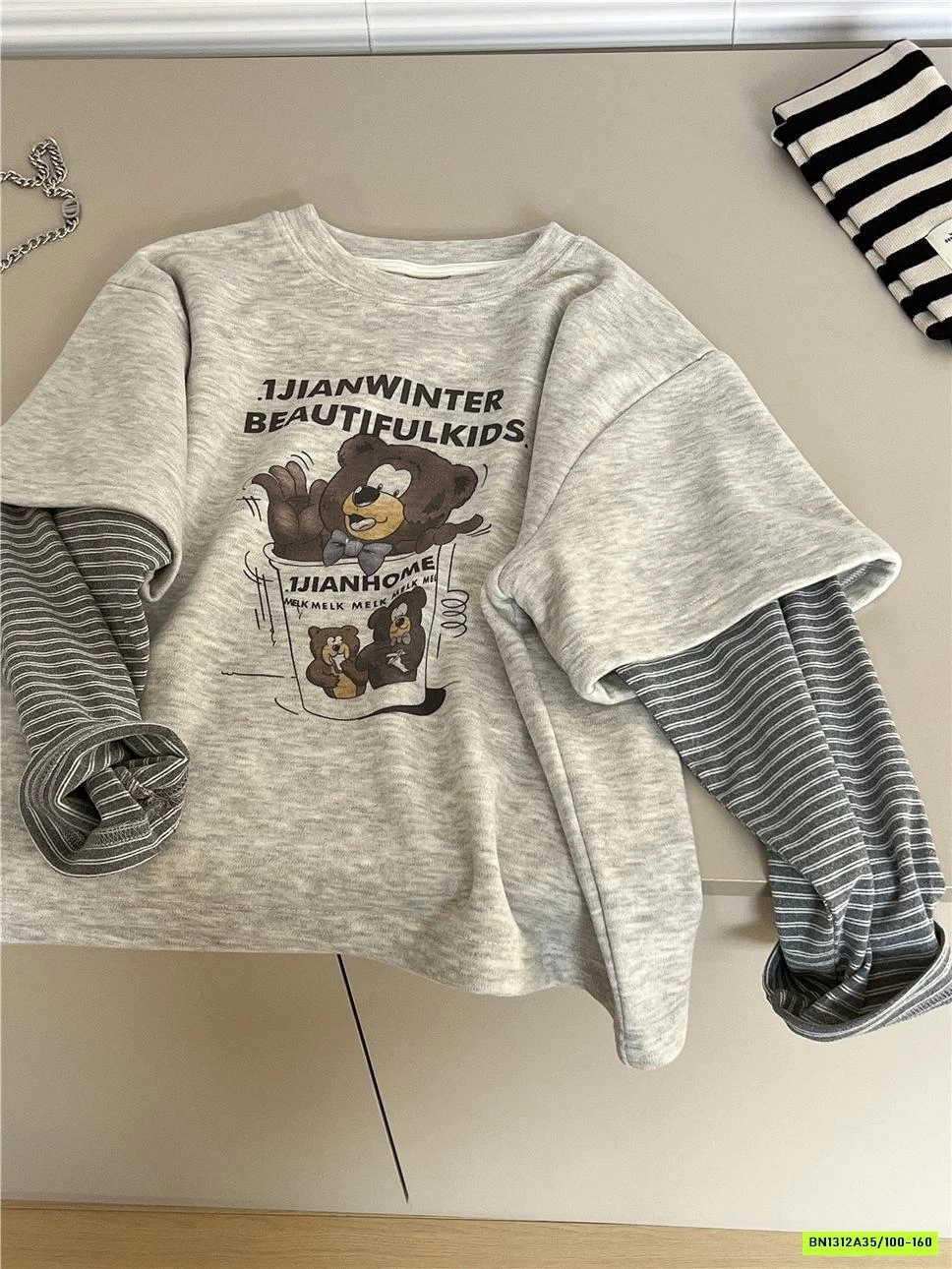 ÁO NỈ LÔNG GẤU GIẢ 2 LỚP SNIDOLS