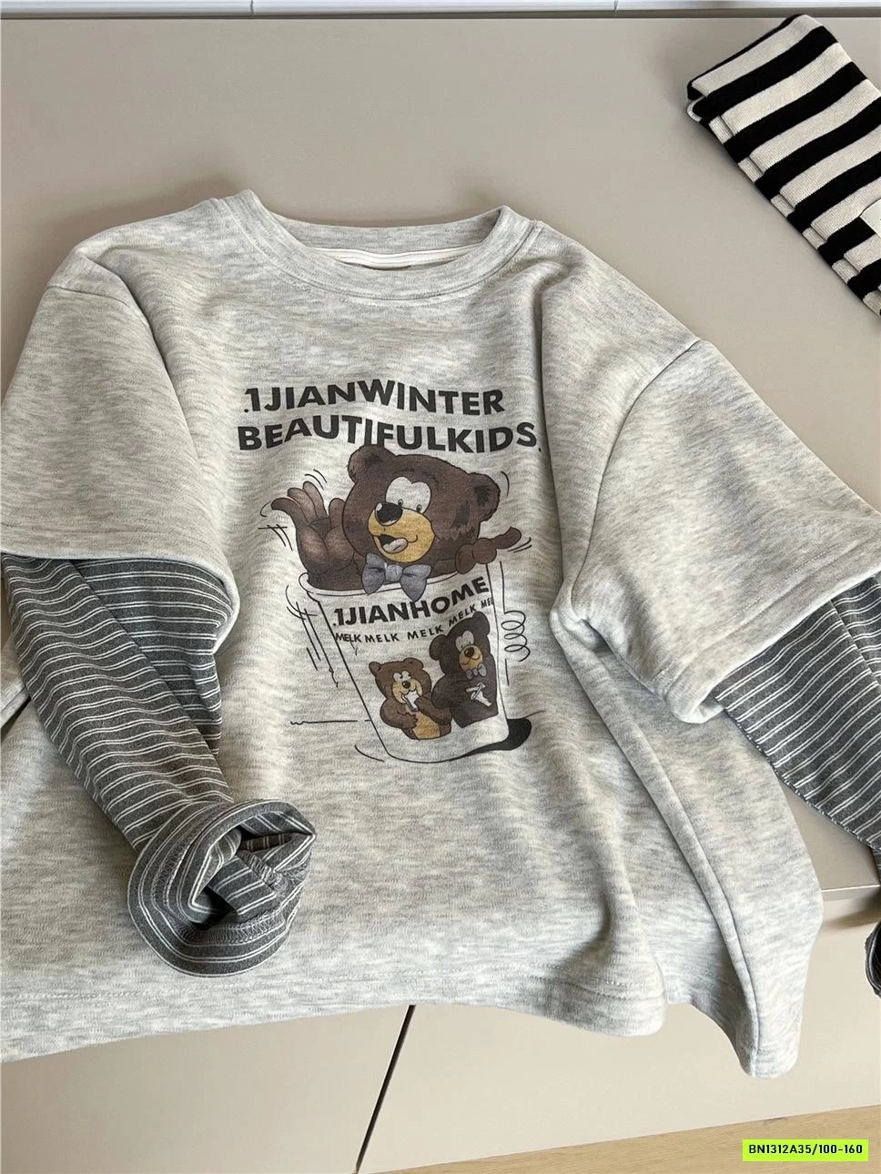 ÁO NỈ LÔNG GẤU GIẢ 2 LỚP SNIDOLS