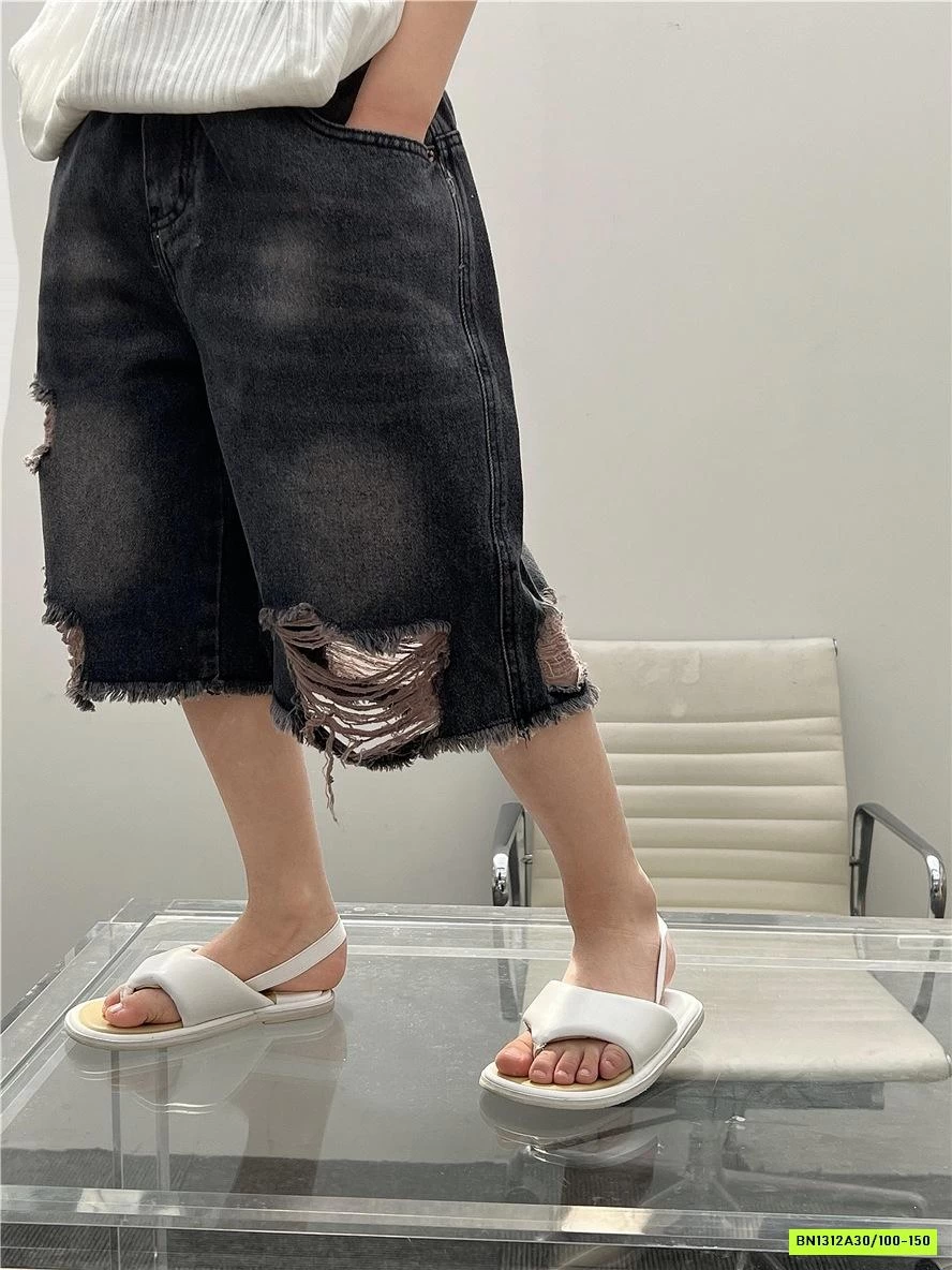 SHORT JEANS ĐEN RÁCH SNIDOLS