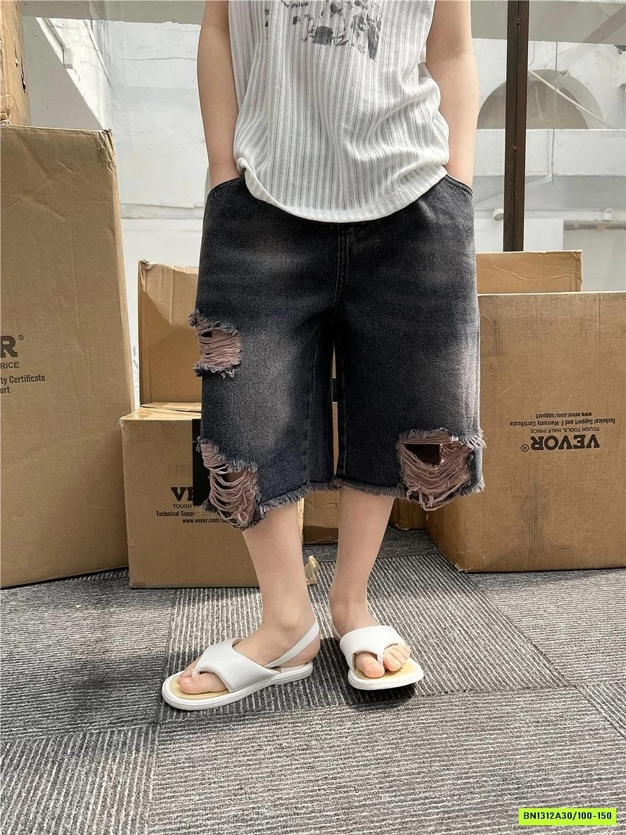 SHORT JEANS ĐEN RÁCH SNIDOLS