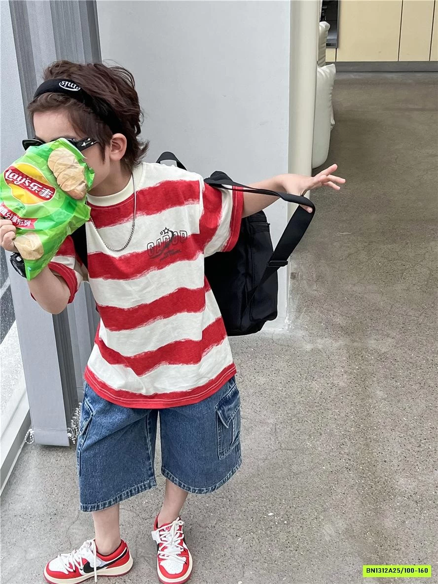 ÁO THUN KẺ TRẮNG ĐỎ SNIDOLS