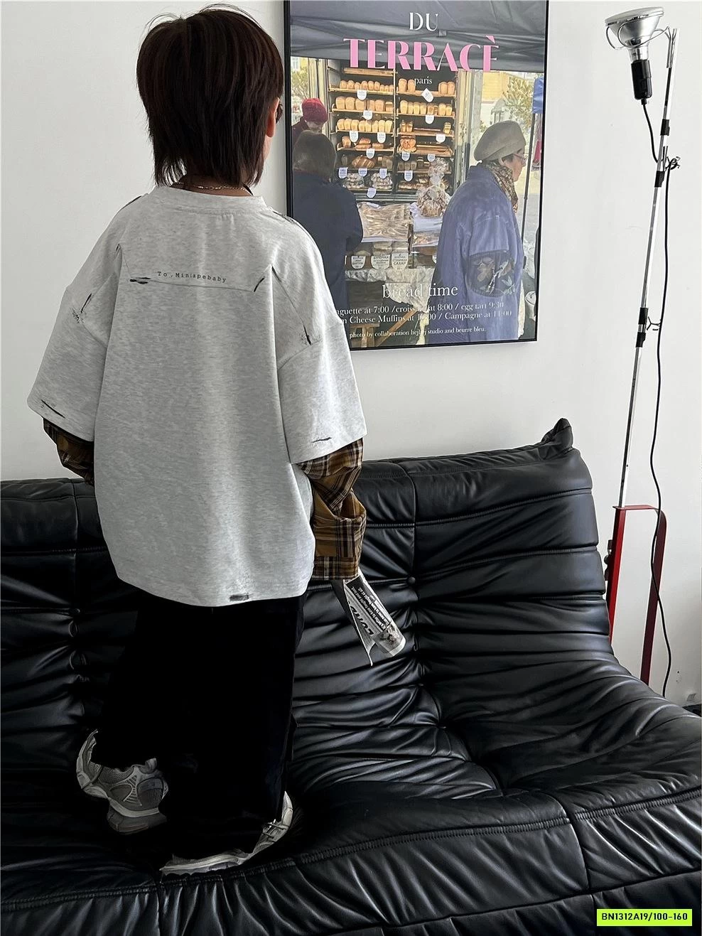 ÁO THUN XÁM GIẢ 2 LỚP CARO NÂU SNIDOLS