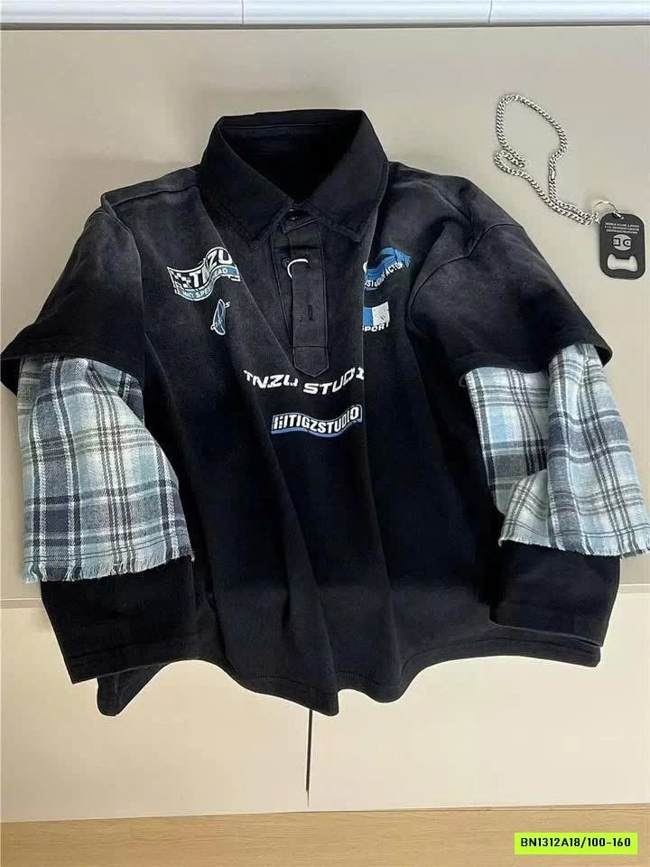 ÁO THUN GIẢ 2 LỚP TAY CARO SNIDOLS