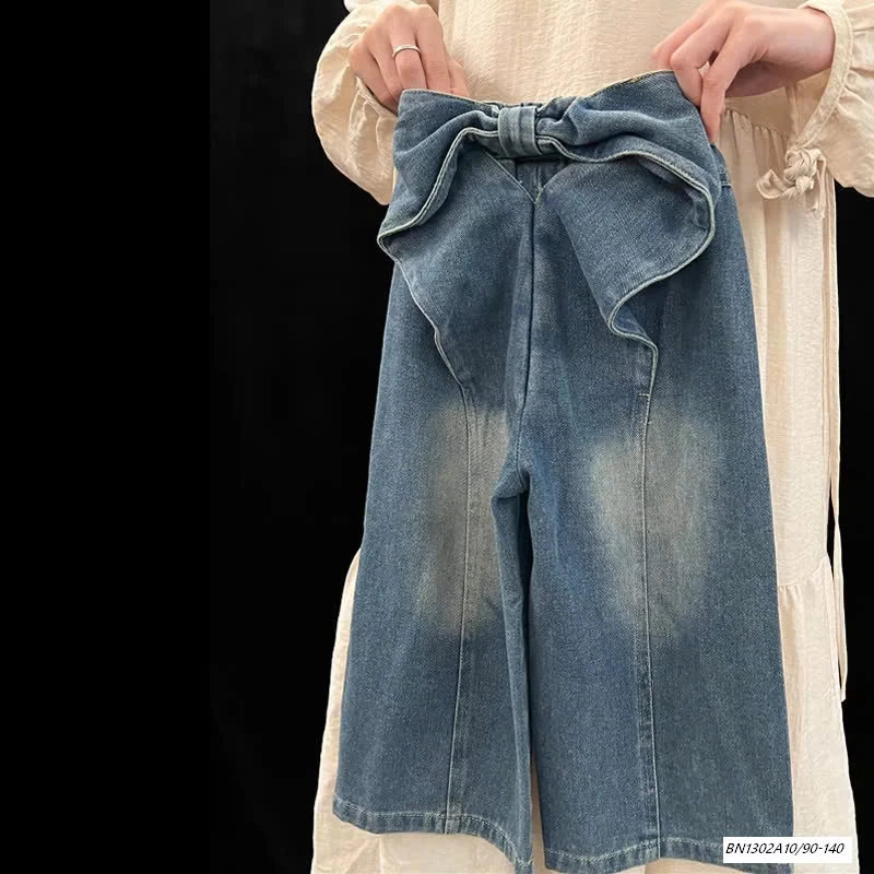 JEANS SUÔNG NƠ LƯNG