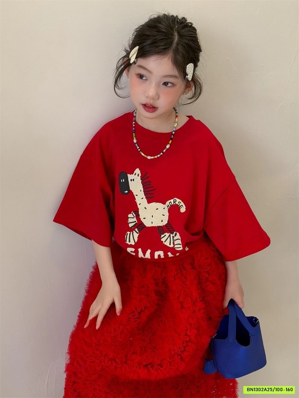 ÁO THUN ĐỎ IN NGỰA