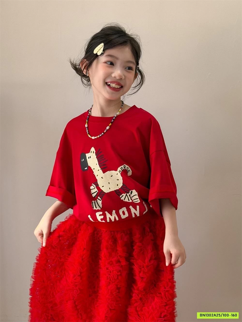 ÁO THUN ĐỎ IN NGỰA