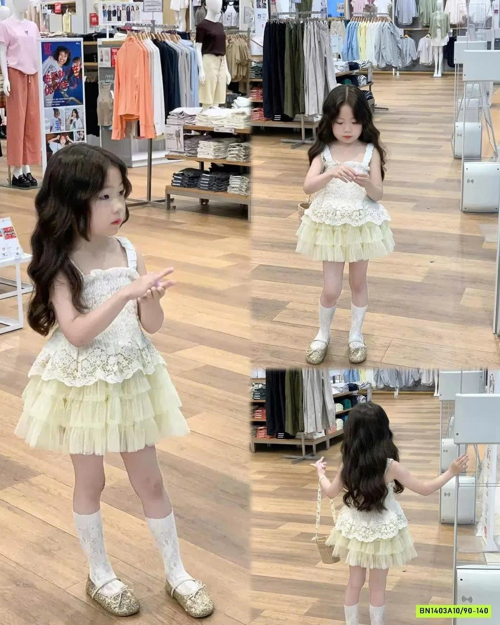 ÁO 2 DÂY MIX CV TUTU XẾP TẦNG