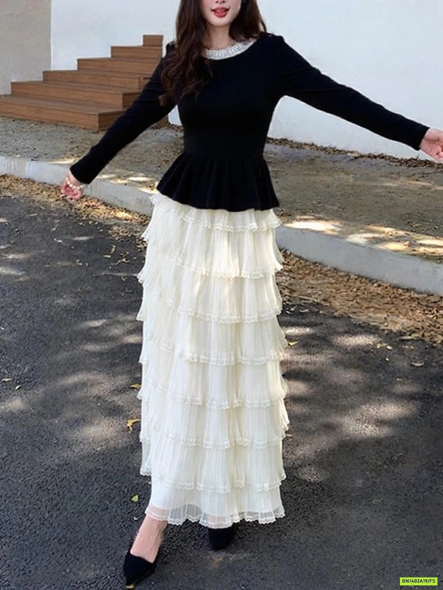 CHÂN VÁY VOAN TẦNG ANNA DÁNG DÀI