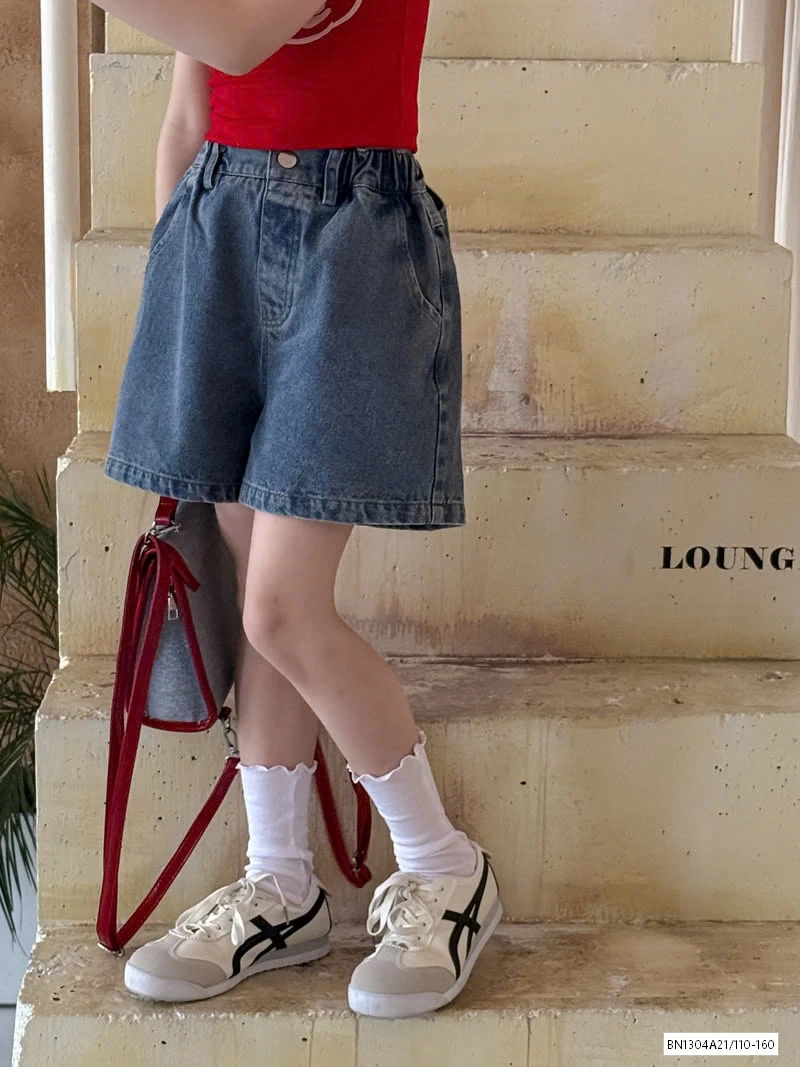 ÁO YẾM ĐỎ MIX SHORT JEANS NƠ