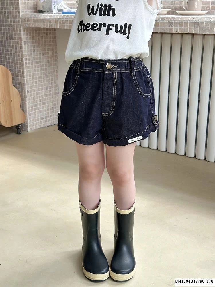 QUẦN SHORT JEAN XANH ĐẬM AMBB 25B063