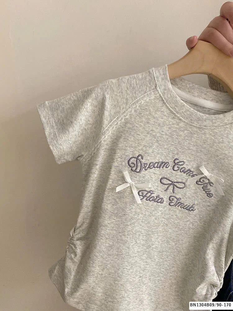 SÉT QUẦN JEANS REN GẤU MIX ÁO THUN NƠ