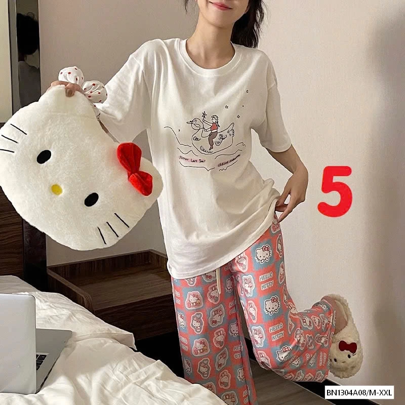 BỘ ÁO NGẮN DÀI TAY KITTY