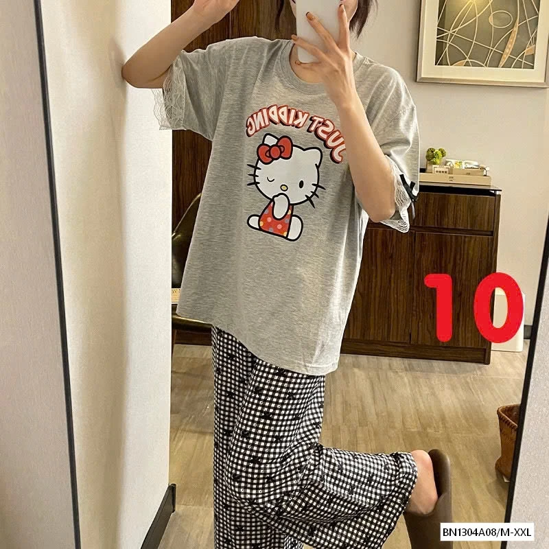 BỘ ÁO NGẮN DÀI TAY KITTY