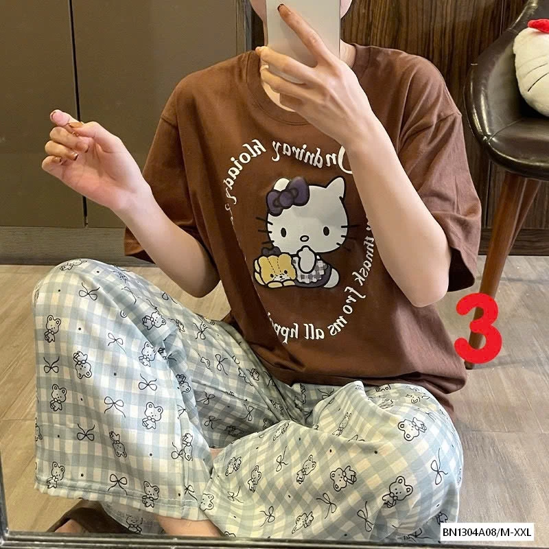 BỘ ÁO NGẮN DÀI TAY KITTY