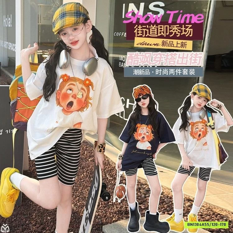 ÁO THUN CÔ GÁI MIX LEGGING KẺ