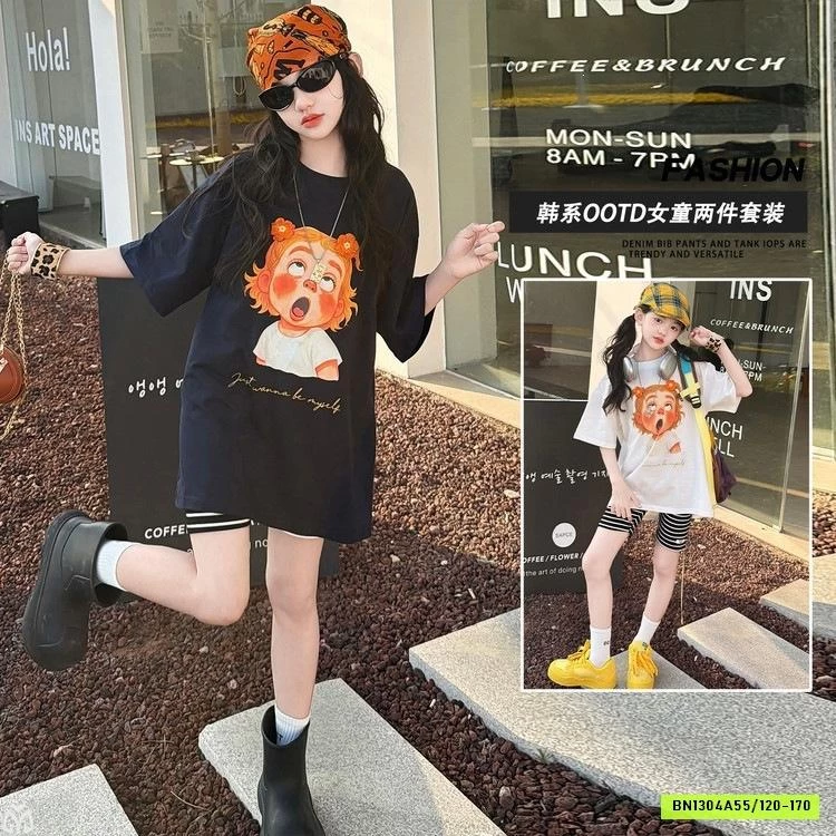 ÁO THUN CÔ GÁI MIX LEGGING KẺ