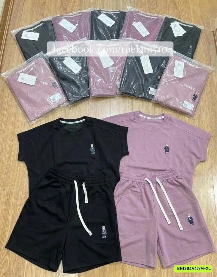 BỘ COTTON LOGO GẤU INBLUE