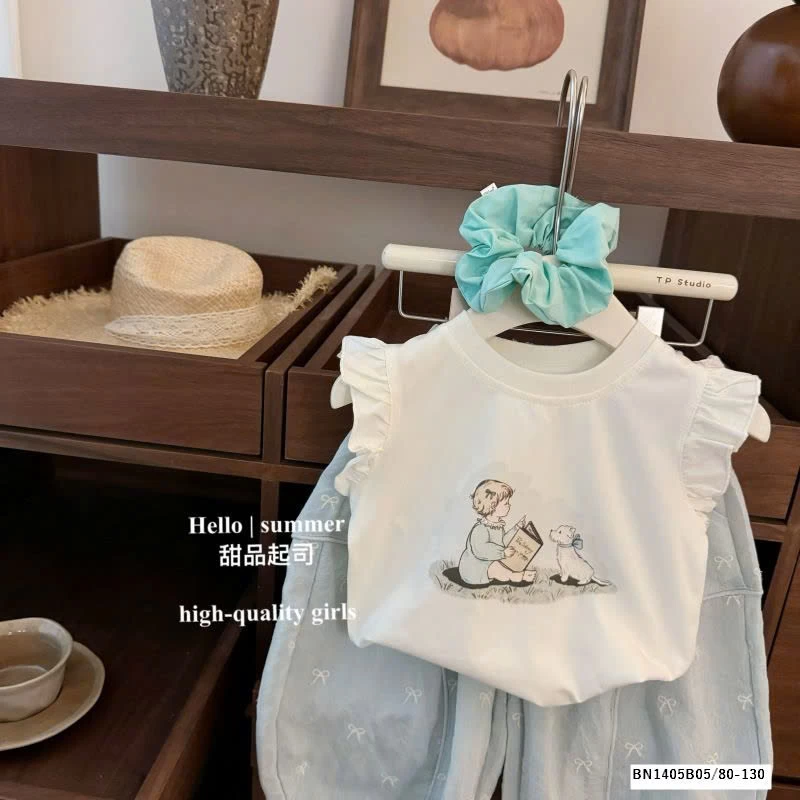 SET ÁO THUN CÁNH TIÊN MIX QUẦN SUỐNG NƠ