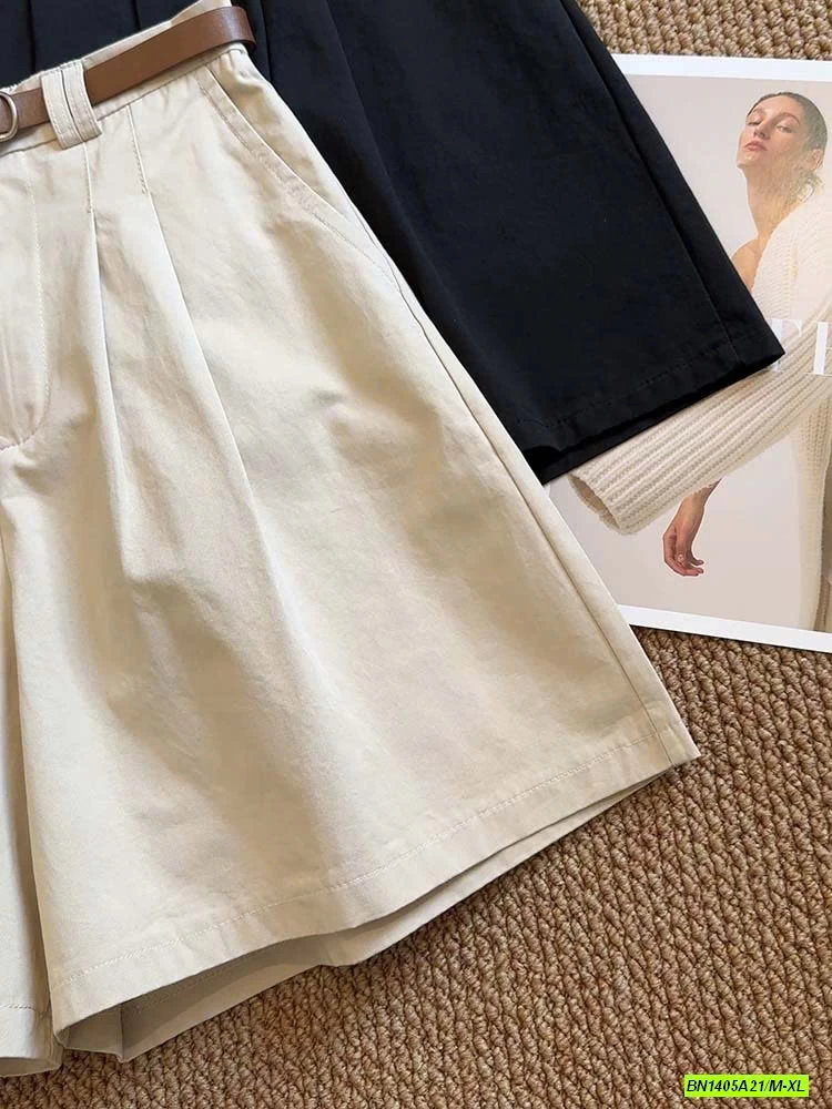 SHORT THÔ MỀM CẠP CÚC KÈM BELT