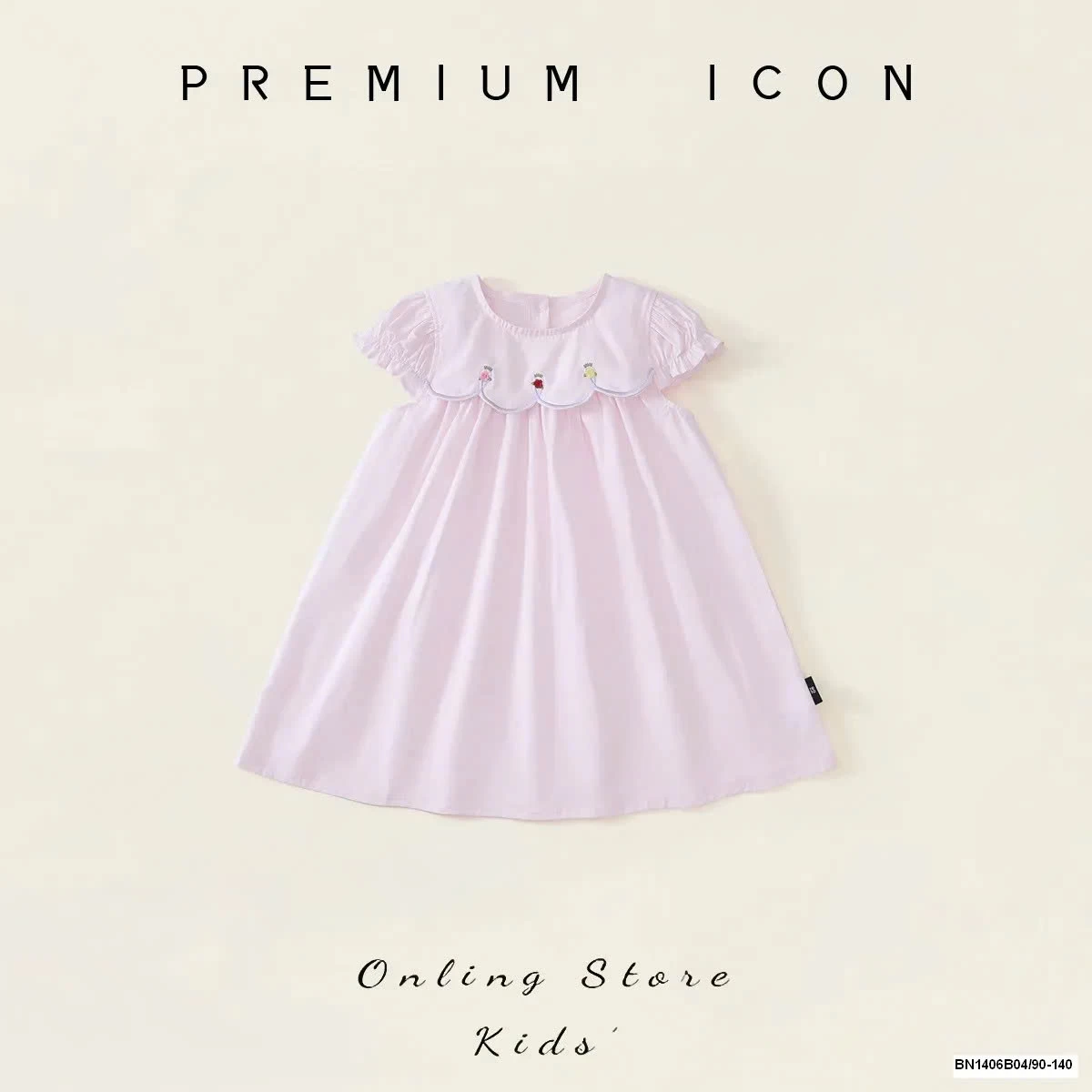 ĐẦM THÔ THÊU HOA CỔ PREMIUM.ICON