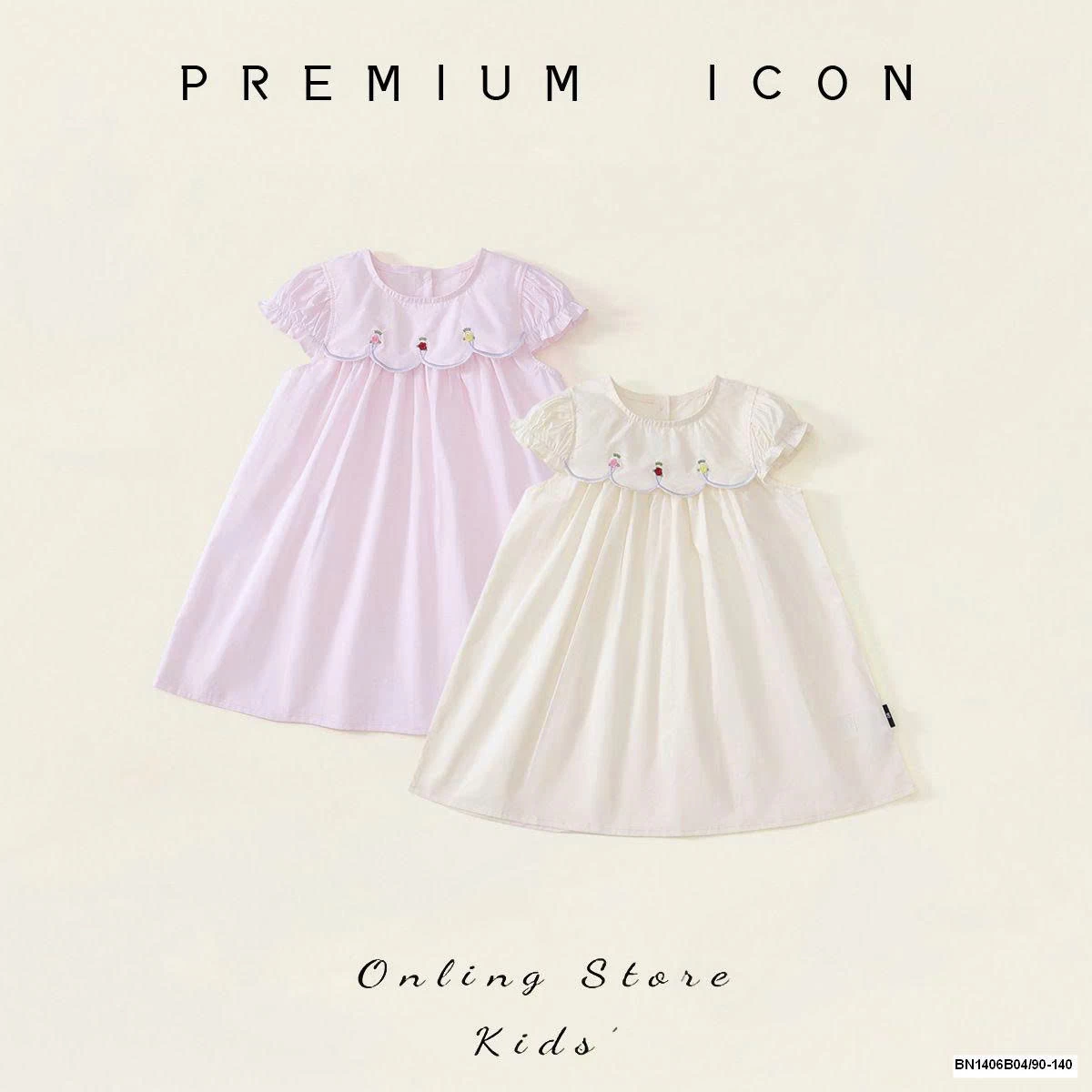 ĐẦM THÔ THÊU HOA CỔ PREMIUM.ICON