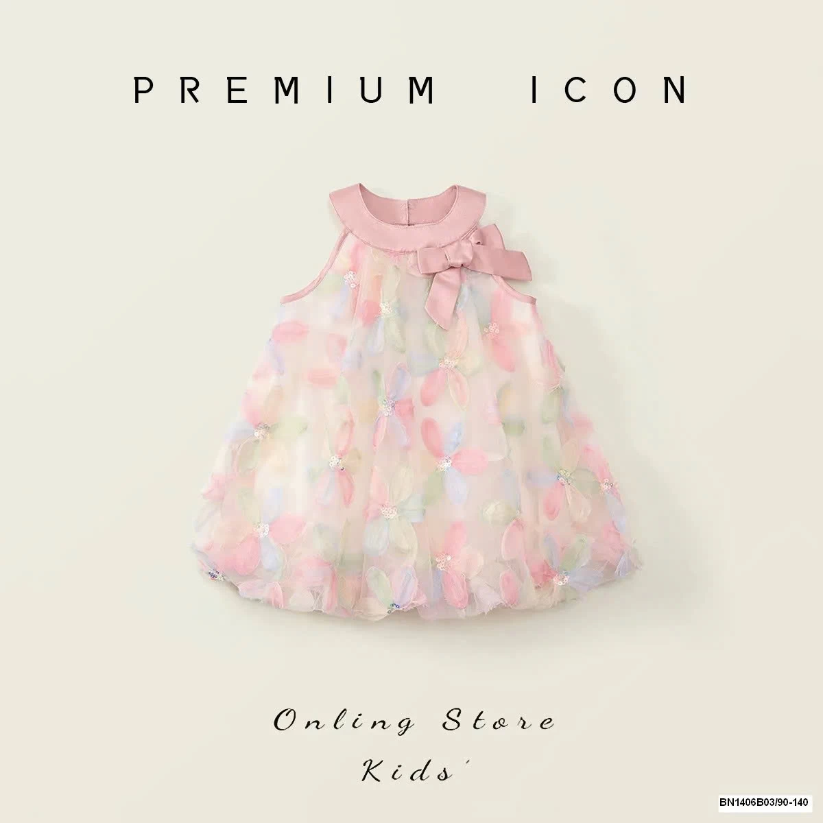 ĐẦM HOA HỒNG CỔ YẾM PREMIUM.ICON