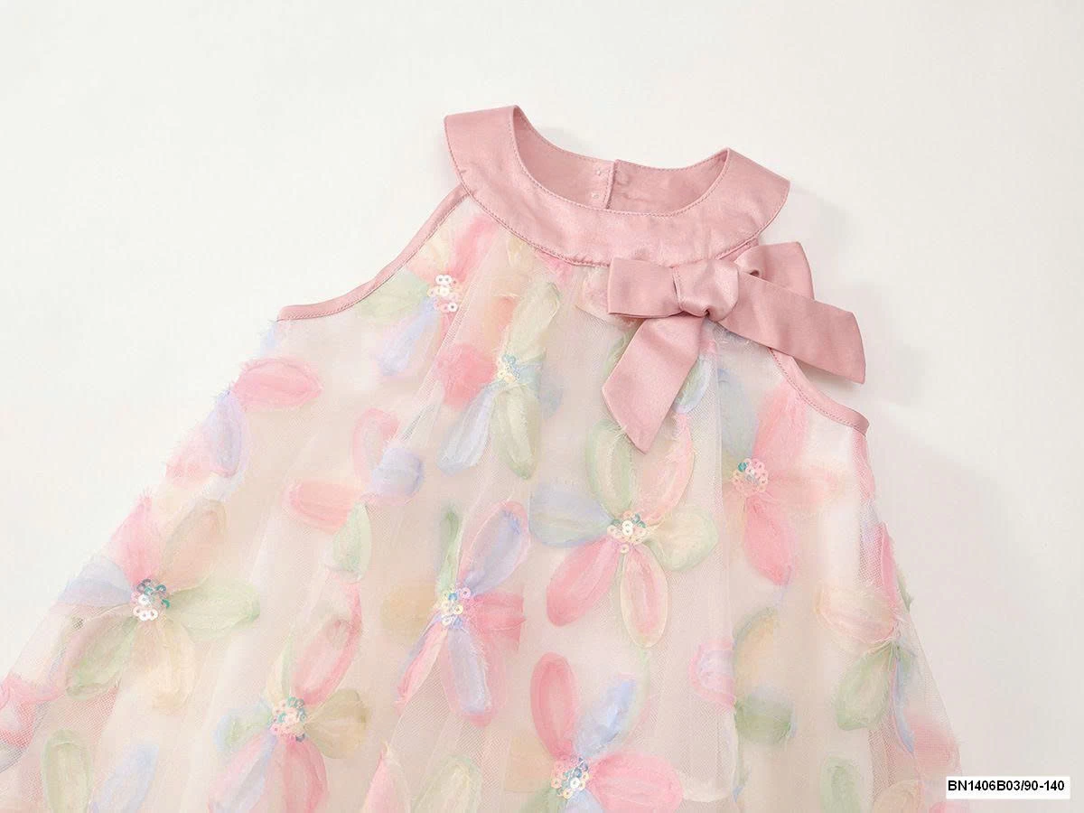 ĐẦM HOA HỒNG CỔ YẾM PREMIUM.ICON