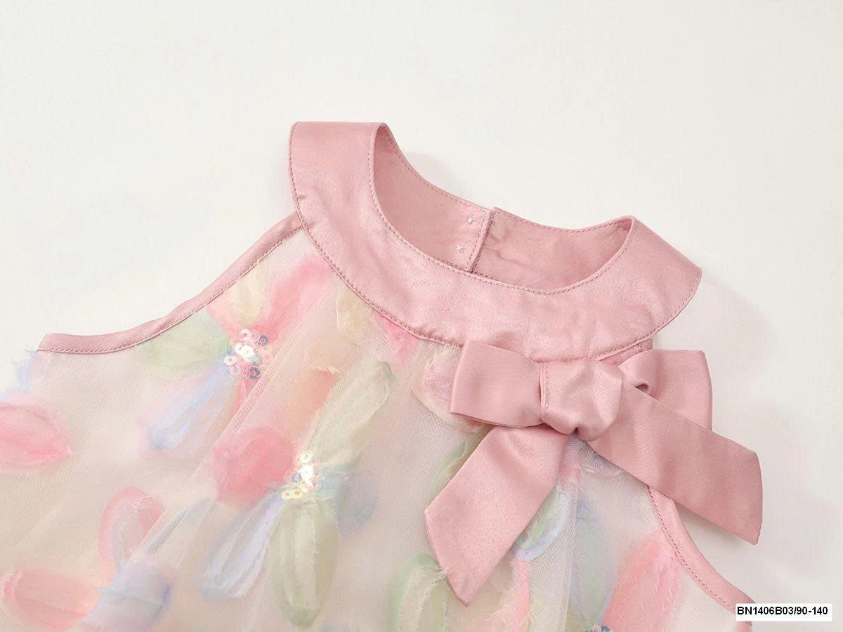 ĐẦM HOA HỒNG CỔ YẾM PREMIUM.ICON