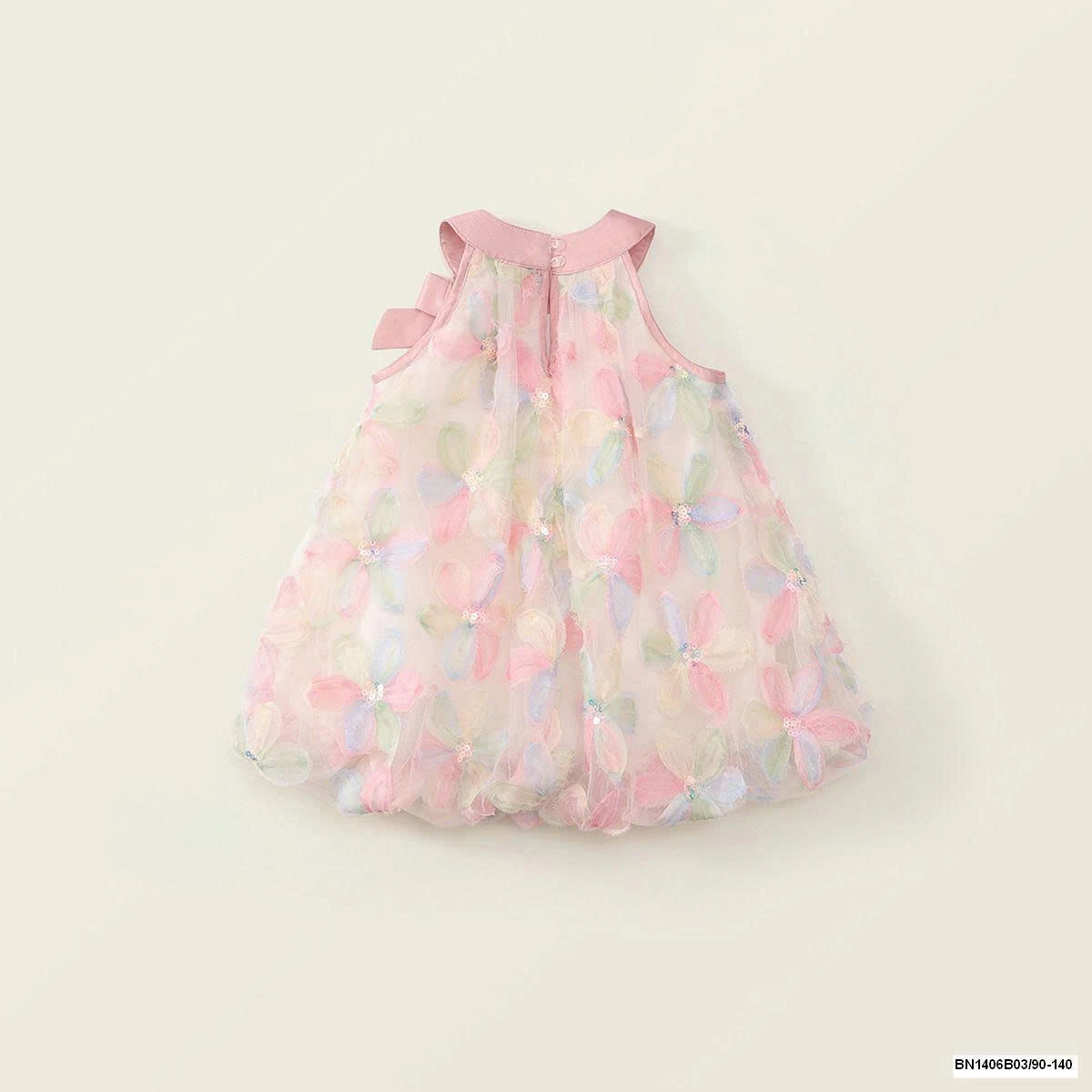 ĐẦM HOA HỒNG CỔ YẾM PREMIUM.ICON