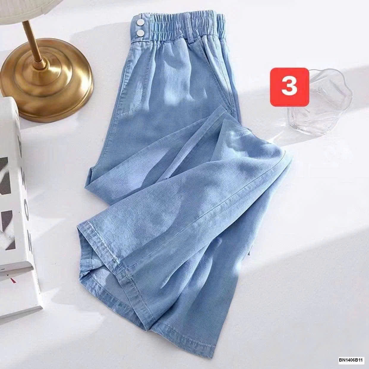 QUẦN JEAN DENIM ỐNG SUÔNG NỮ