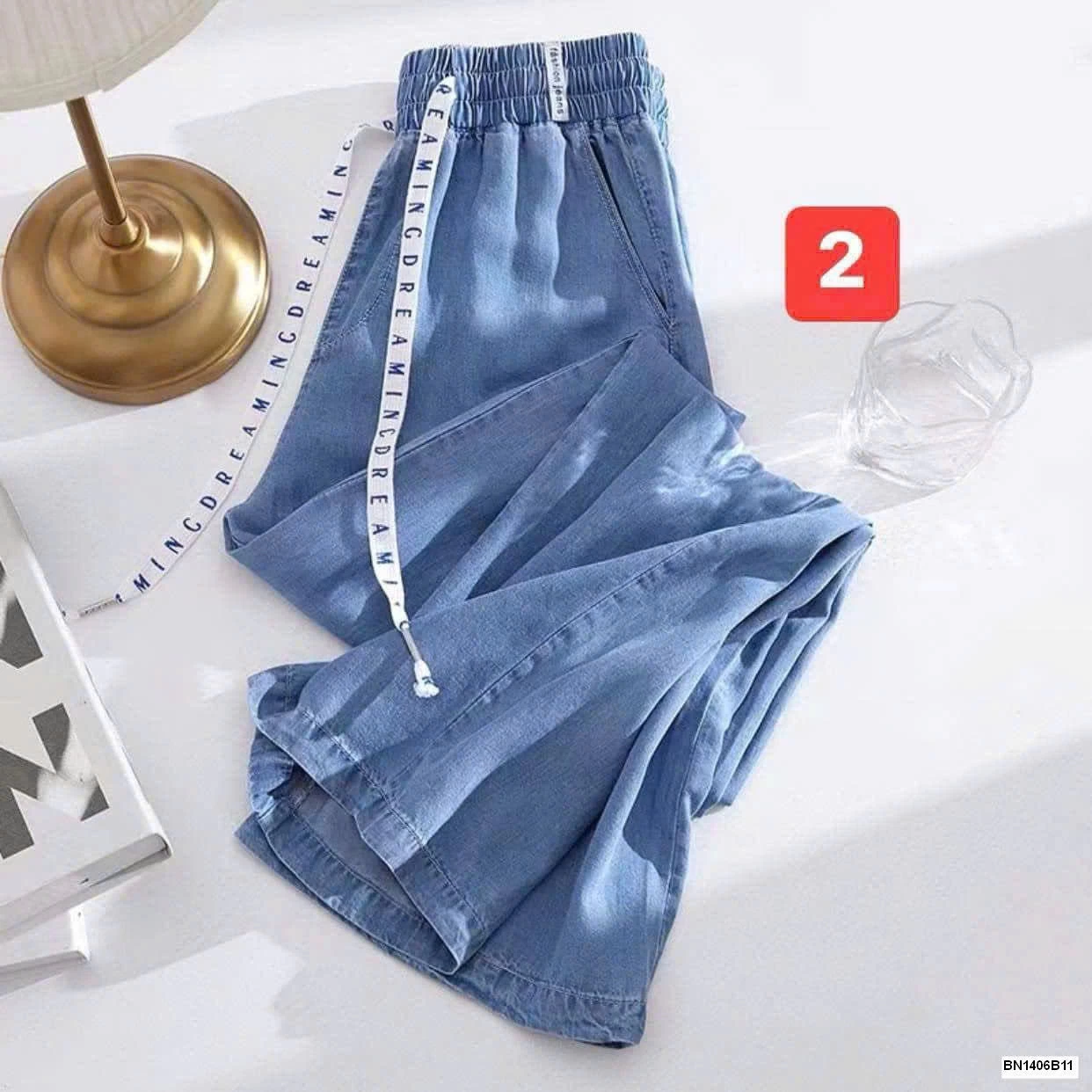 QUẦN JEAN DENIM ỐNG SUÔNG NỮ