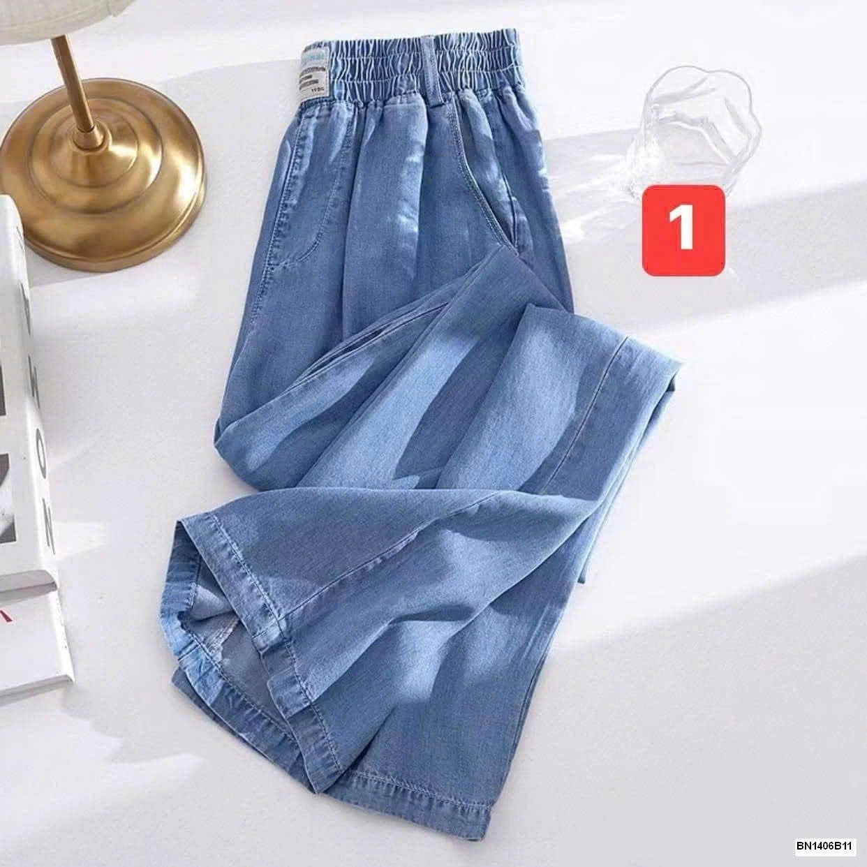 QUẦN JEAN DENIM ỐNG SUÔNG NỮ