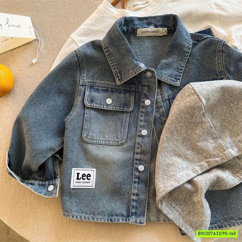 KHOÁC JEANS TÚI NGỰC LIỀN MŨ MMY