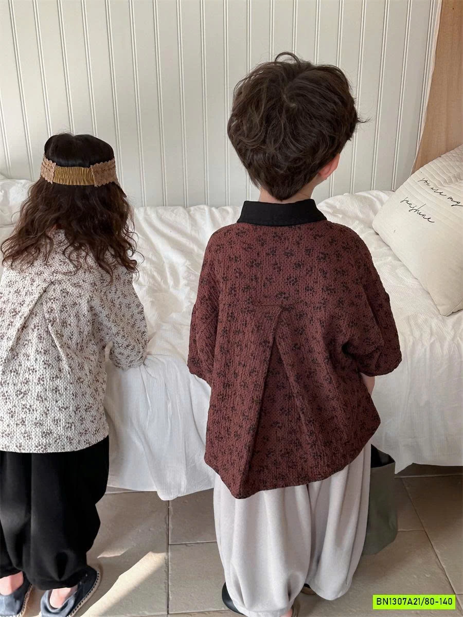 SƠ MI TAY LỠ HOA NHÍ HÀN XẺNG