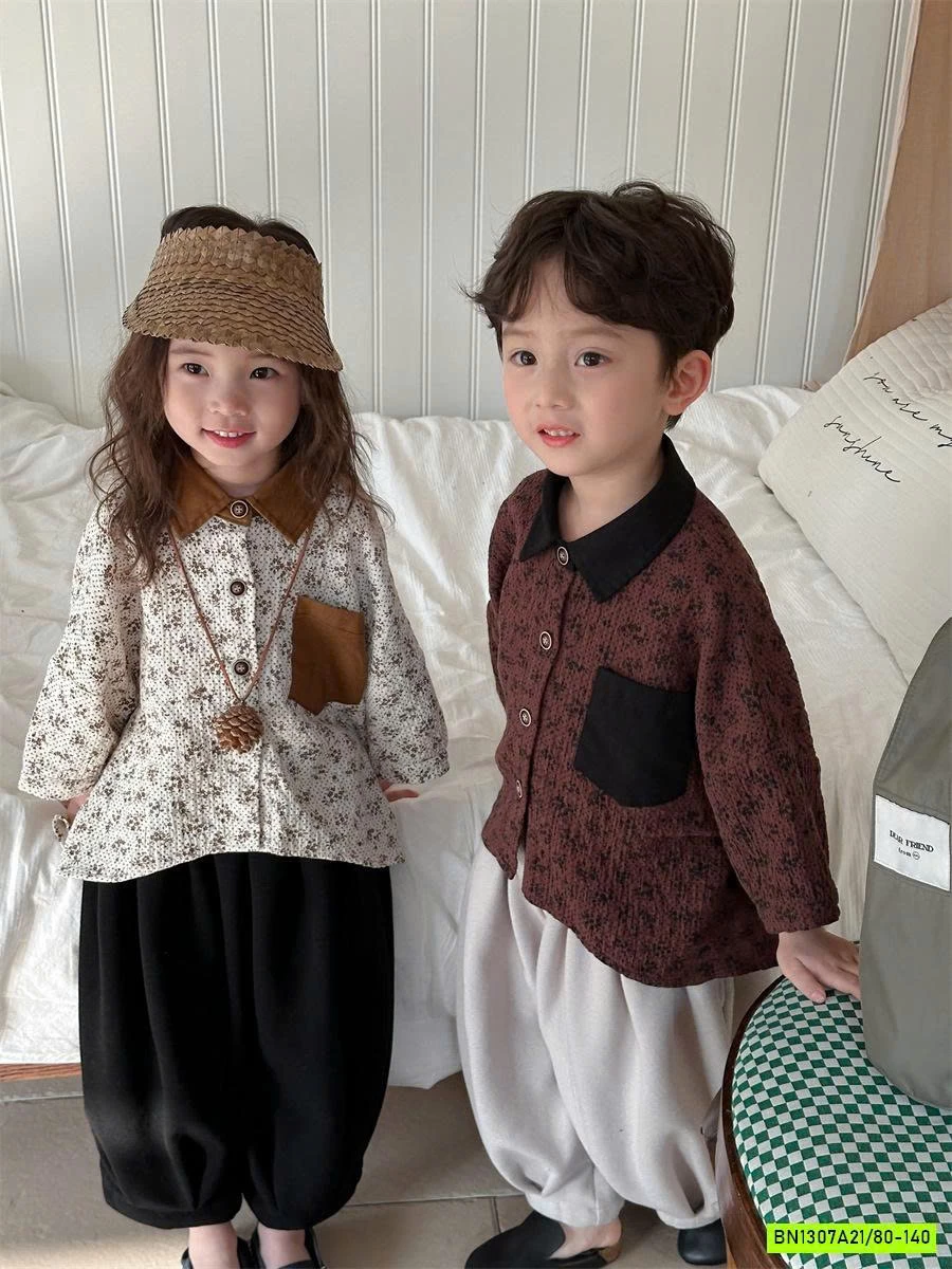 SƠ MI TAY LỠ HOA NHÍ HÀN XẺNG