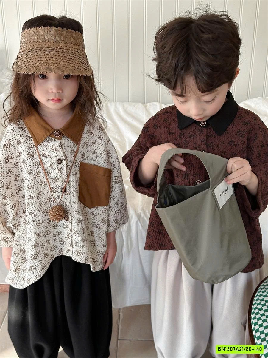 SƠ MI TAY LỠ HOA NHÍ HÀN XẺNG