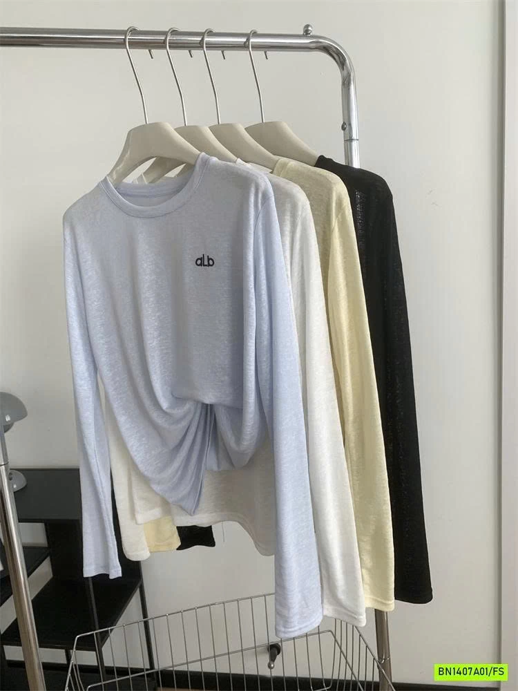 ÁO THUN GIẤY DÀI TAY THÊU CHỮ