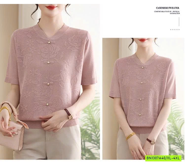 MONTOGHI CỔ TÀU THÊU HOA NỔI CHO MẸ