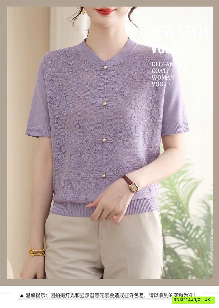 MONTOGHI CỔ TÀU THÊU HOA NỔI CHO MẸ