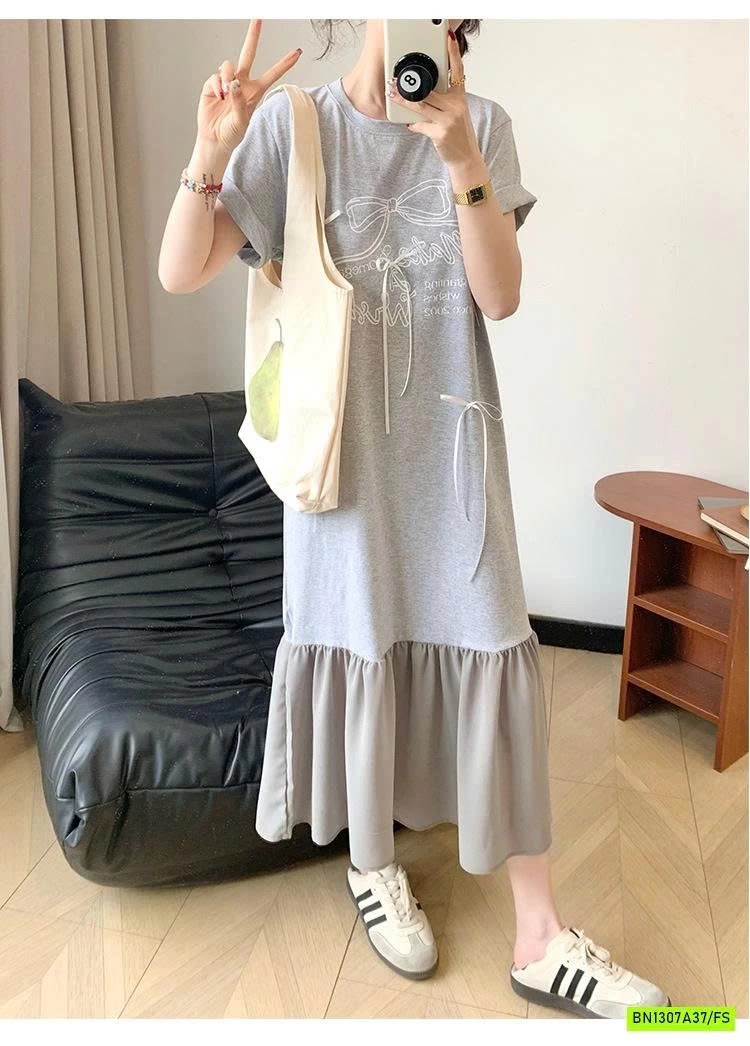 ĐẦM SUÔNG PHỐI CHÂN VOAN GẮN NƠ