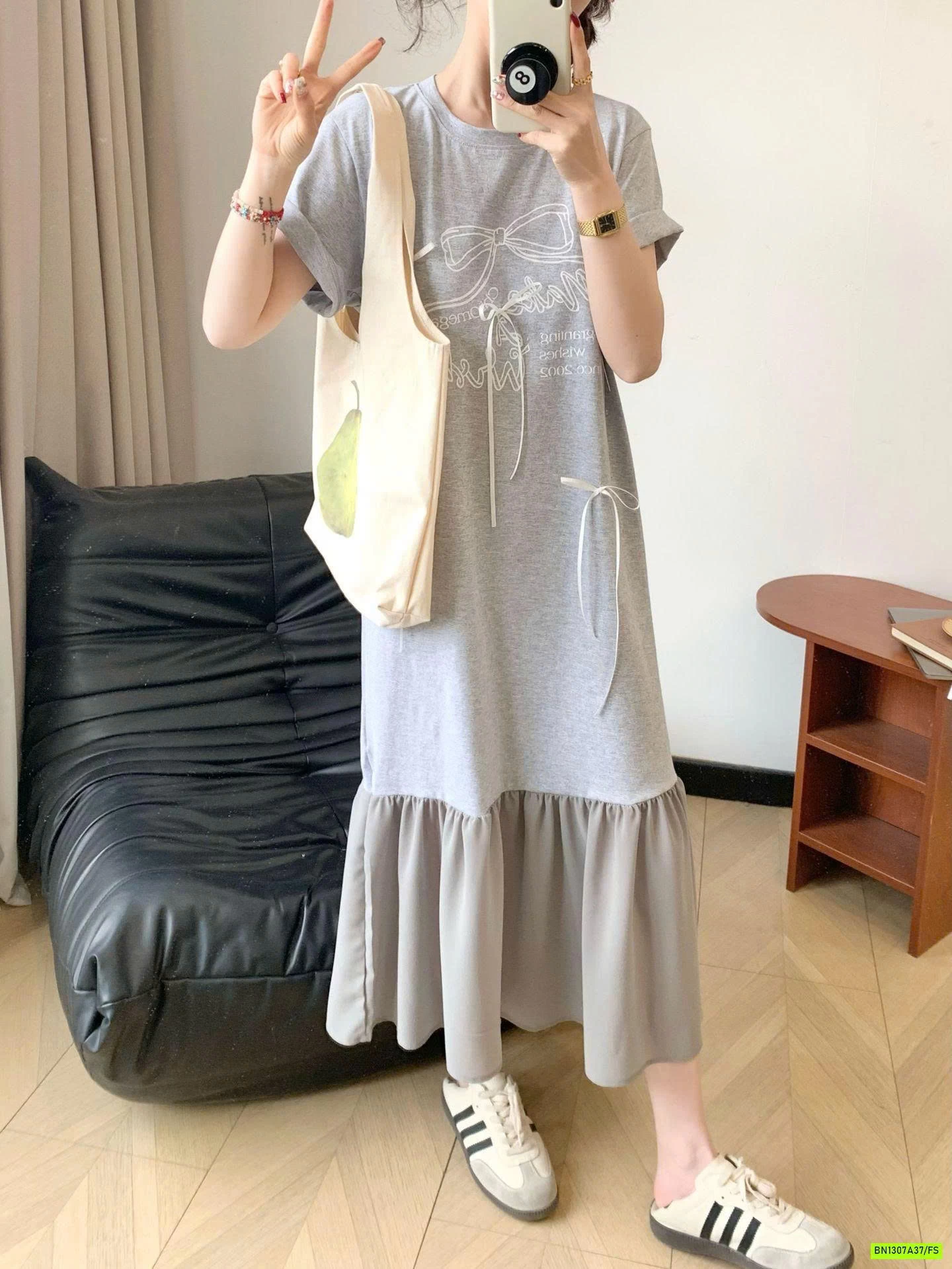 ĐẦM SUÔNG PHỐI CHÂN VOAN GẮN NƠ