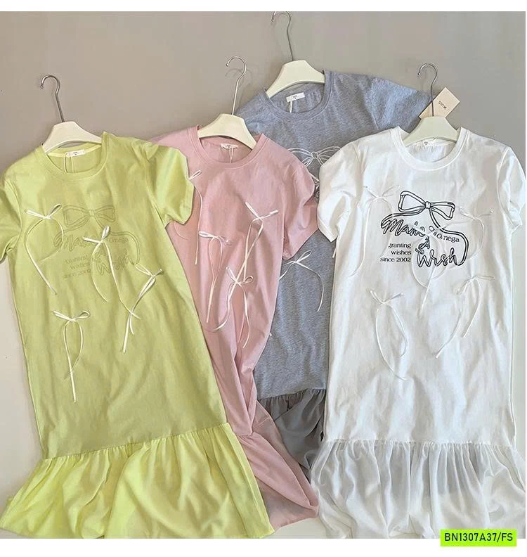 ĐẦM SUÔNG PHỐI CHÂN VOAN GẮN NƠ