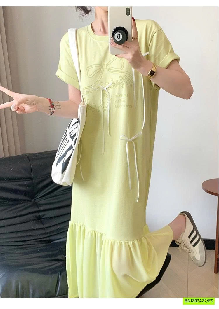 ĐẦM SUÔNG PHỐI CHÂN VOAN GẮN NƠ