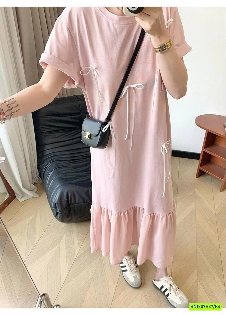 ĐẦM SUÔNG PHỐI CHÂN VOAN GẮN NƠ