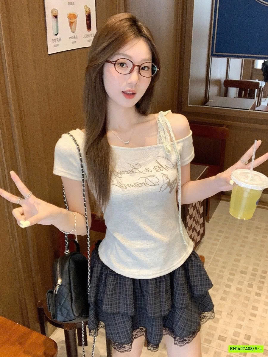 ÁO THUN RỚT VA PHỐI REN