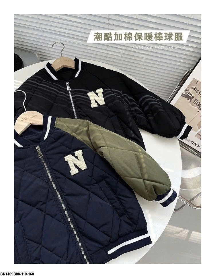 ÁO KHOÁC BOMBER CHỮ N PHỐI MÀU