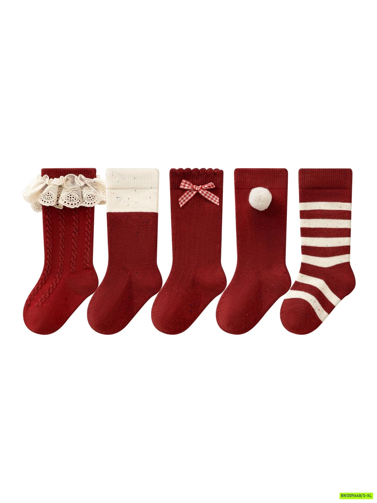 SÉT 5Đ TẤT ĐỎ NGANG GỐI SZ NHÍ