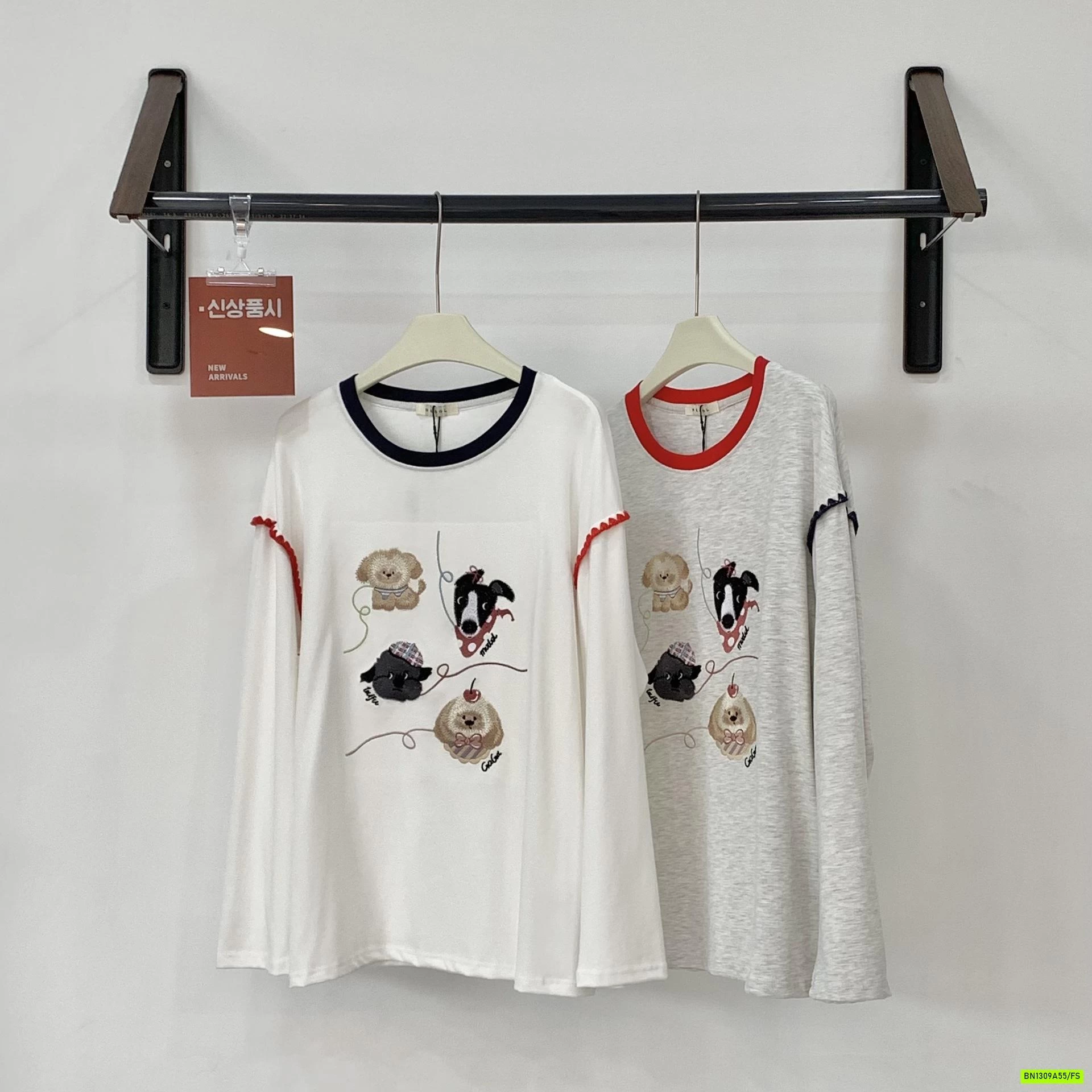 ÁO THUN VIỀN CỔ THÊU THÚ CƯNG