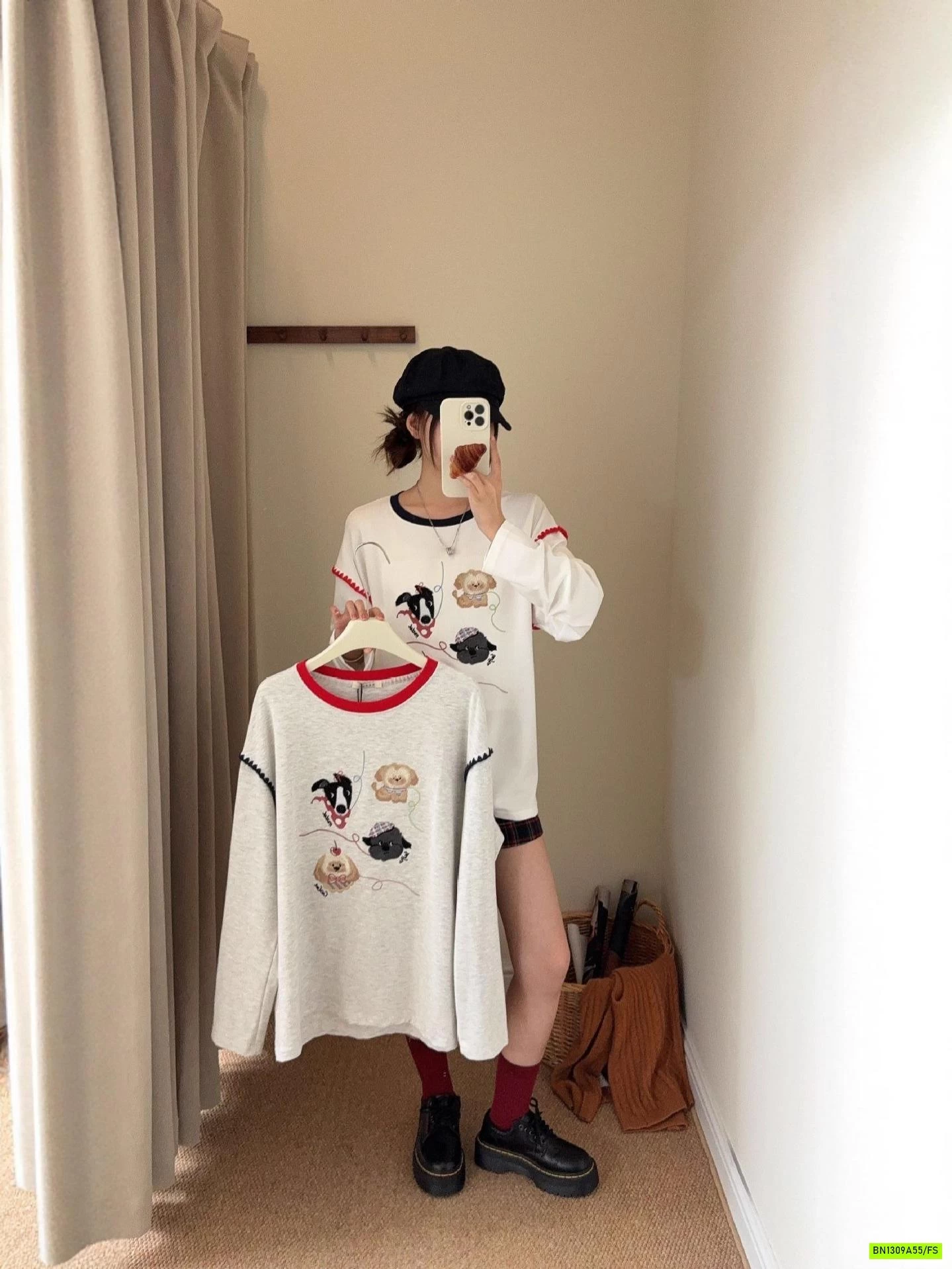 ÁO THUN VIỀN CỔ THÊU THÚ CƯNG